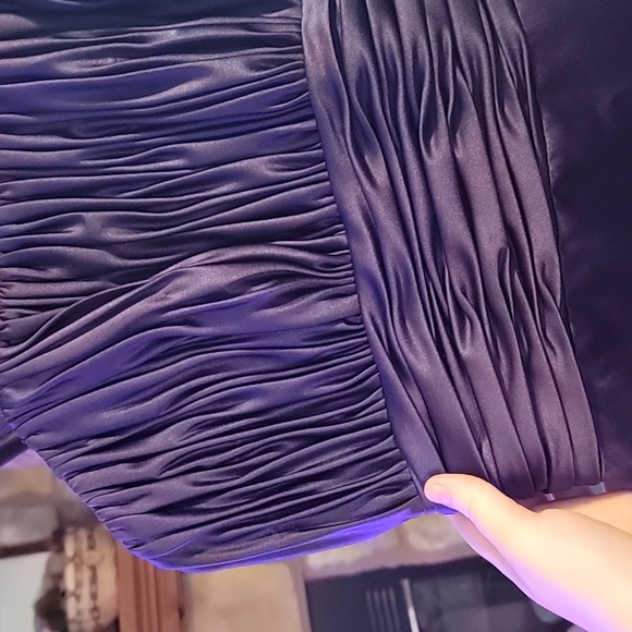 Used DaVinci deep purple satin prom dress - Picture 3 of 5